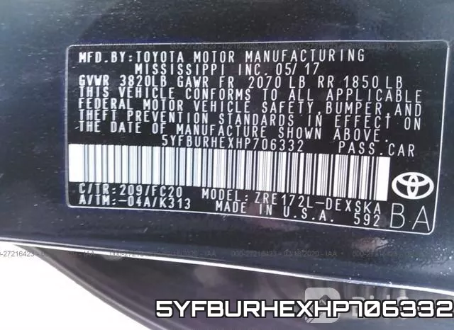 5YFBURHEXHP706332 фото 10
