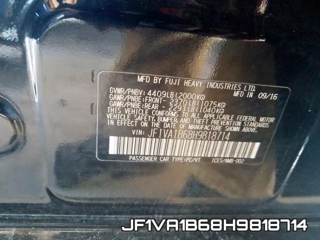 JF1VA1B68H9818714 фото 2