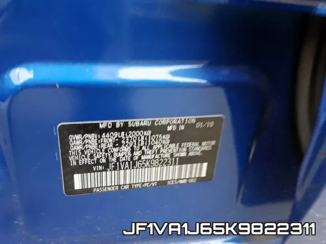 JF1VA1J65K9822311 фото 2
