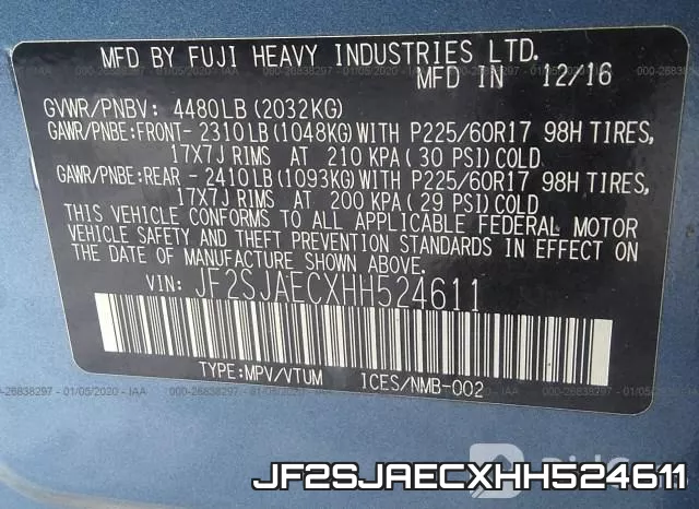 JF2SJAECXHH524611 фото 10