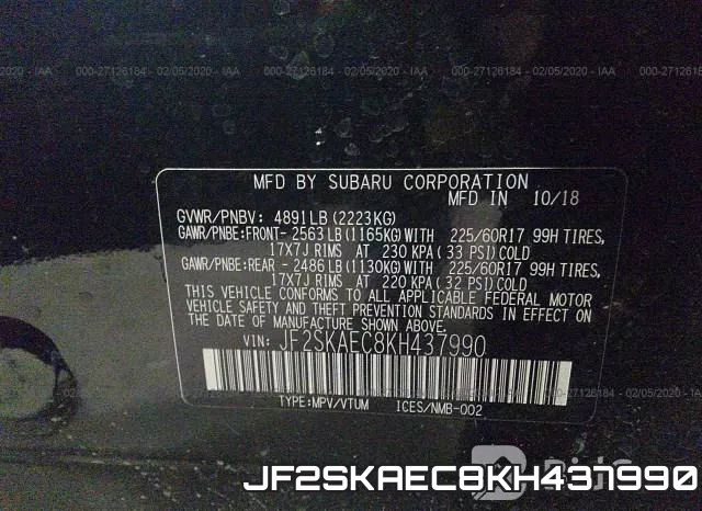 JF2SKAEC8KH437990 фото 10