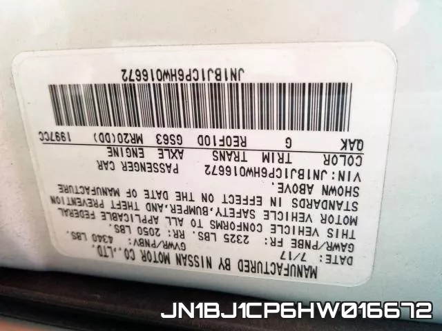 JN1BJ1CP6HW016672 фото 2