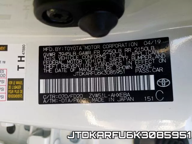 JTDKARFU6K3085951 фото 2