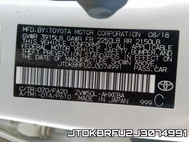 JTDKBRFU2J3074991 фото 2