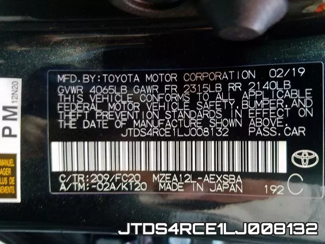 JTDS4RCE1LJ008132 фото 2