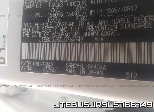JTEBU5JR3L5766749 фото 10