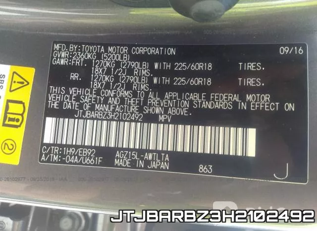JTJBARBZ3H2102492 фото 10
