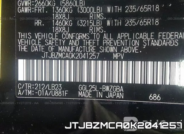 JTJBZMCA0K2041257 фото 10
