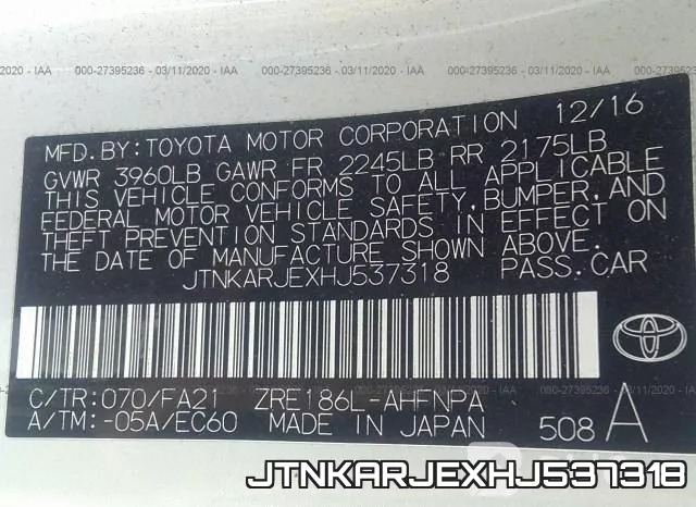 JTNKARJEXHJ537318 фото 10