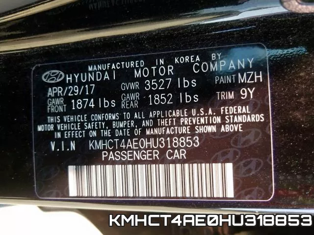 KMHCT4AE0HU318853 фото 2