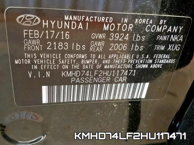 KMHD74LF2HU117471 фото 2