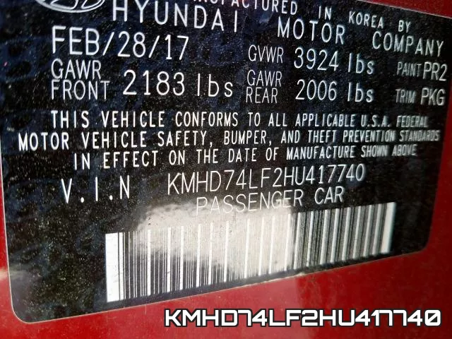 KMHD74LF2HU417740 фото 2