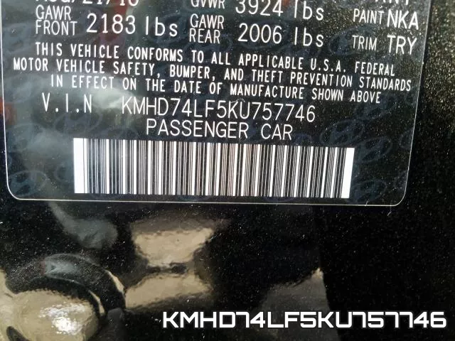 KMHD74LF5KU757746 фото 2