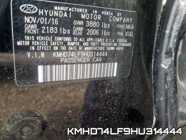 KMHD74LF9HU314444 фото 2