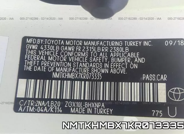 NMTKHMBX7KR073335 фото 10