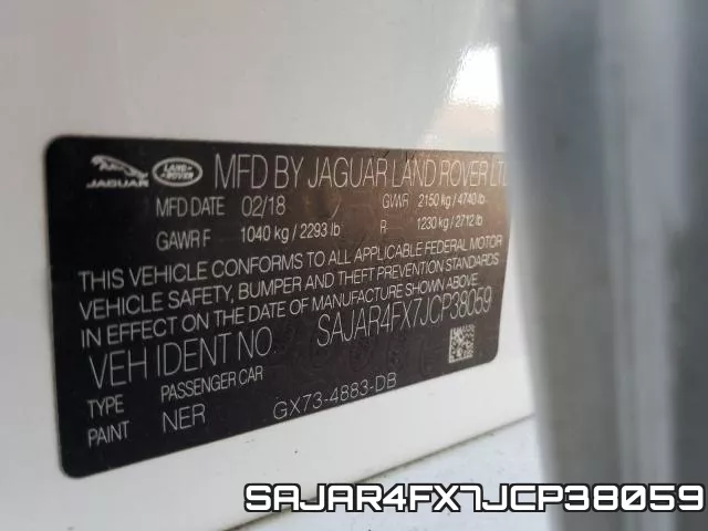 SAJAR4FX7JCP38059 фото 2