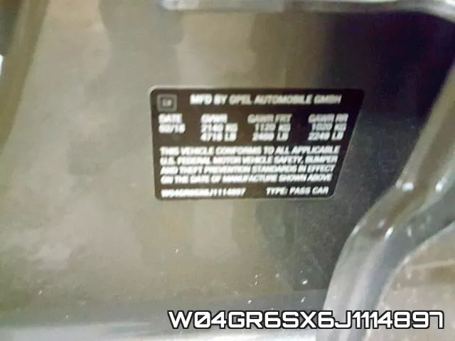 W04GR6SX6J1114897 фото 2