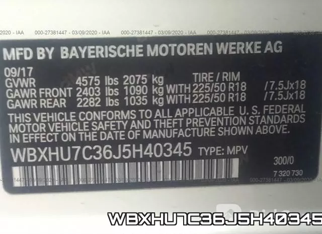 WBXHU7C36J5H40345 фото 10
