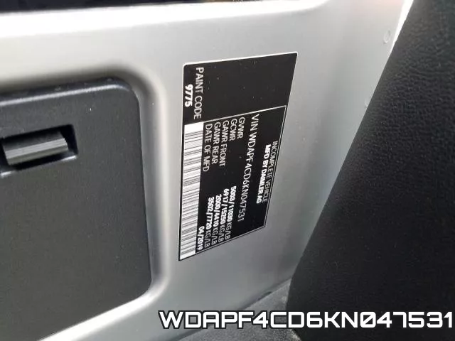 WDAPF4CD6KN047531 фото 2