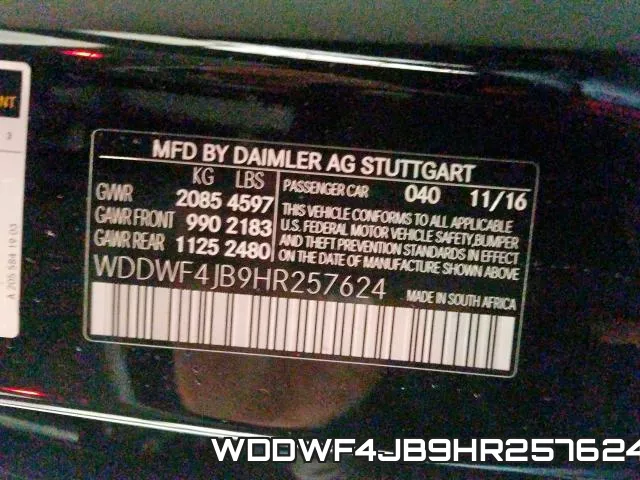 WDDWF4JB9HR257624 фото 2
