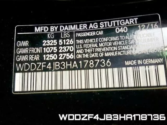 WDDZF4JB3HA178736 фото 2