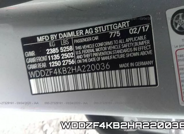 WDDZF4KB2HA220036 фото 10