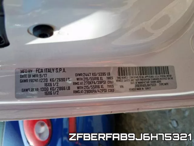 ZFBERFAB9J6H75321 фото 2
