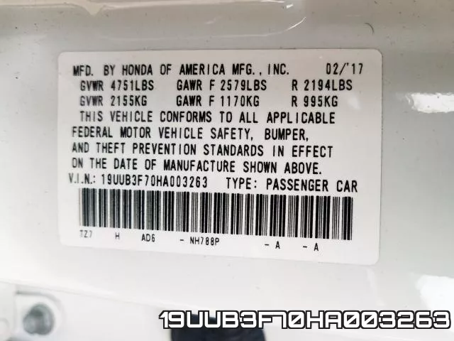 19UUB3F70HA003263 фото 2