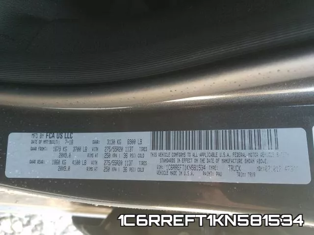 1C6RREFT1KN581534 фото 2
