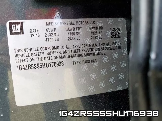 1G4ZR5SS5HU176938 фото 2
