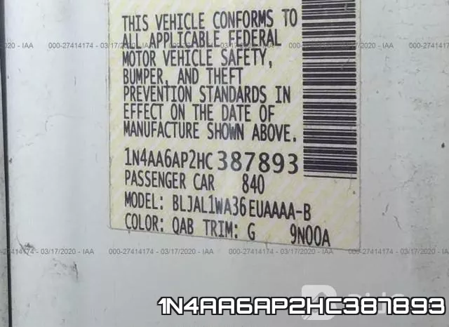 1N4AA6AP2HC387893 фото 10