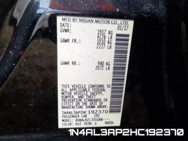 1N4AL3AP2HC192370 фото 2