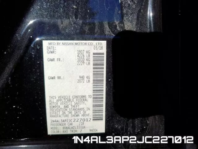 1N4AL3AP2JC227012 фото 2