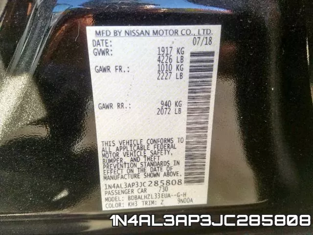1N4AL3AP3JC285808 фото 2