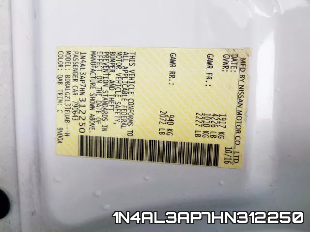 1N4AL3AP7HN312250 фото 2