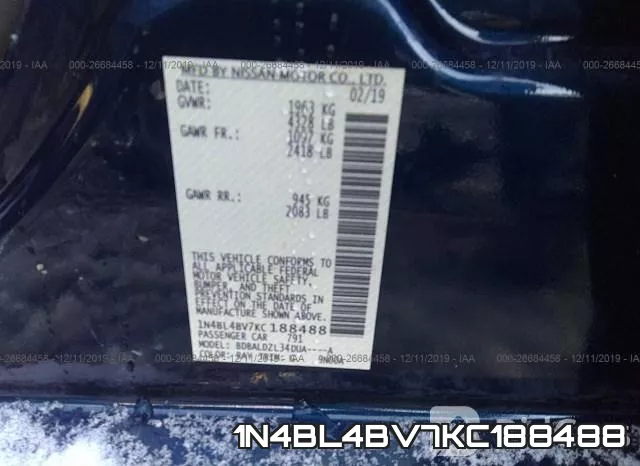 1N4BL4BV7KC188488 фото 10