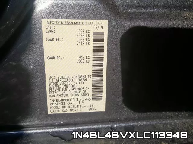 1N4BL4BVXLC113348 фото 2