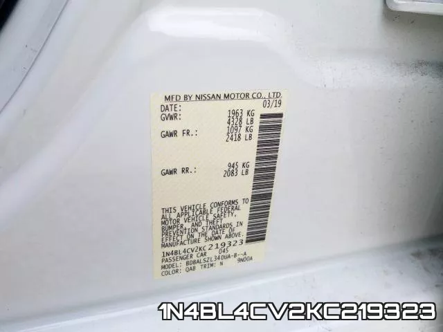 1N4BL4CV2KC219323 фото 2