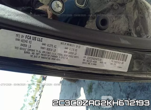 2C3CDZAG2KH672193 фото 10