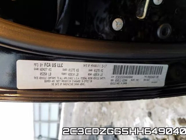 2C3CDZGG5HH649040 фото 2