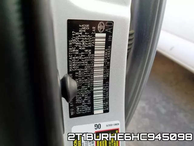 2T1BURHE6HC945098 фото 2