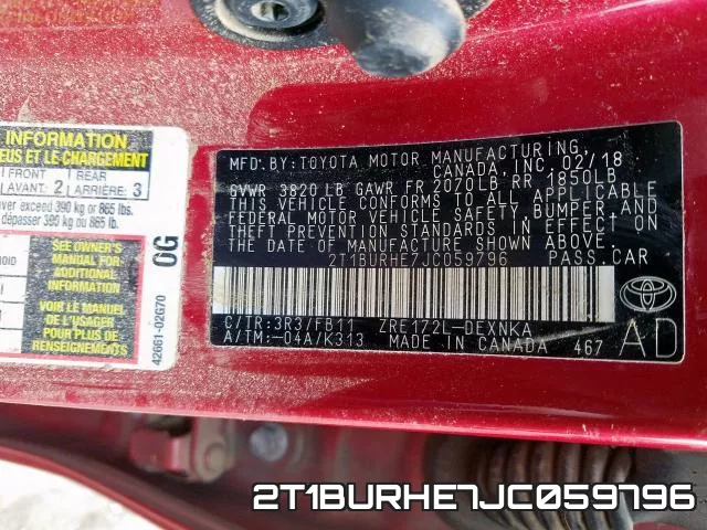2T1BURHE7JC059796 фото 2