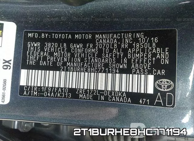 2T1BURHE8HC771194 фото 10