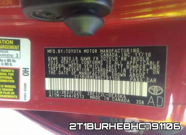 2T1BURHE8HC791106 фото 10