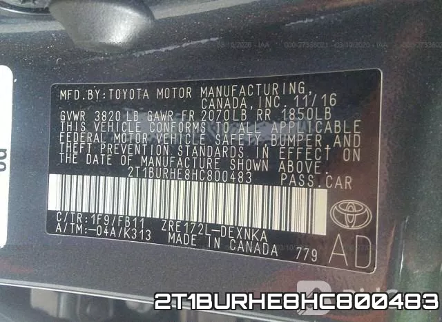 2T1BURHE8HC800483 фото 10