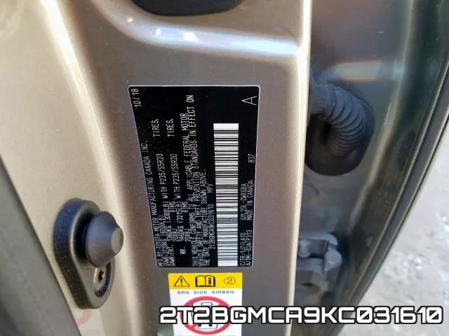2T2BGMCA9KC031610 фото 2