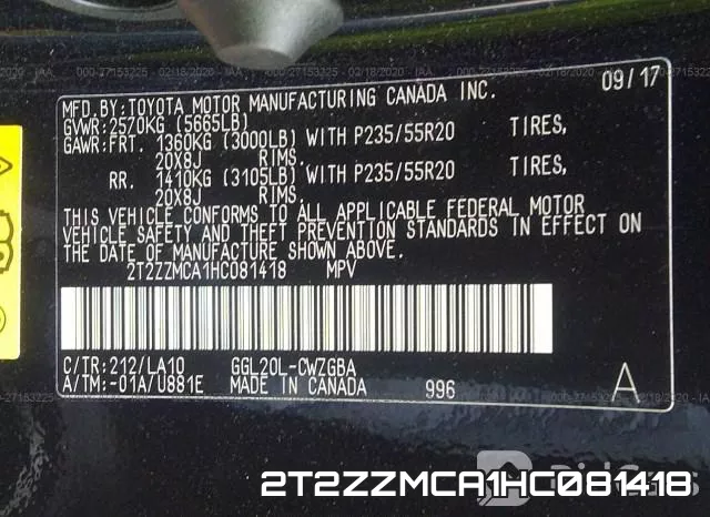 2T2ZZMCA1HC081418 фото 10