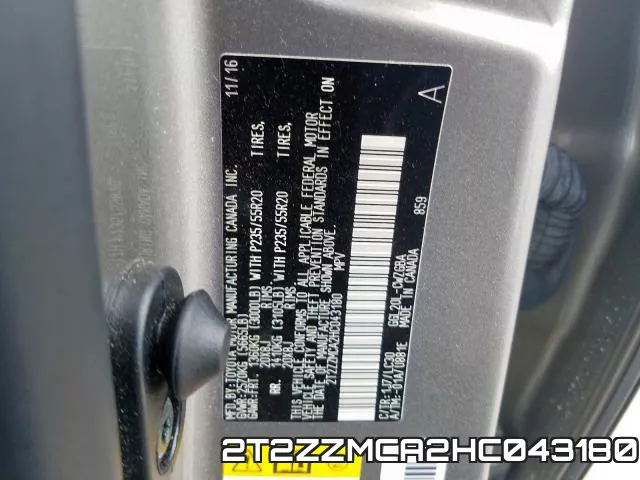 2T2ZZMCA2HC043180 фото 2