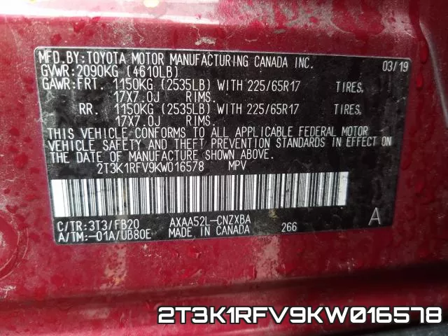 2T3K1RFV9KW016578 фото 2