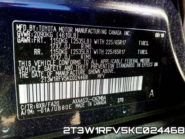 2T3W1RFV5KC024468 фото 2